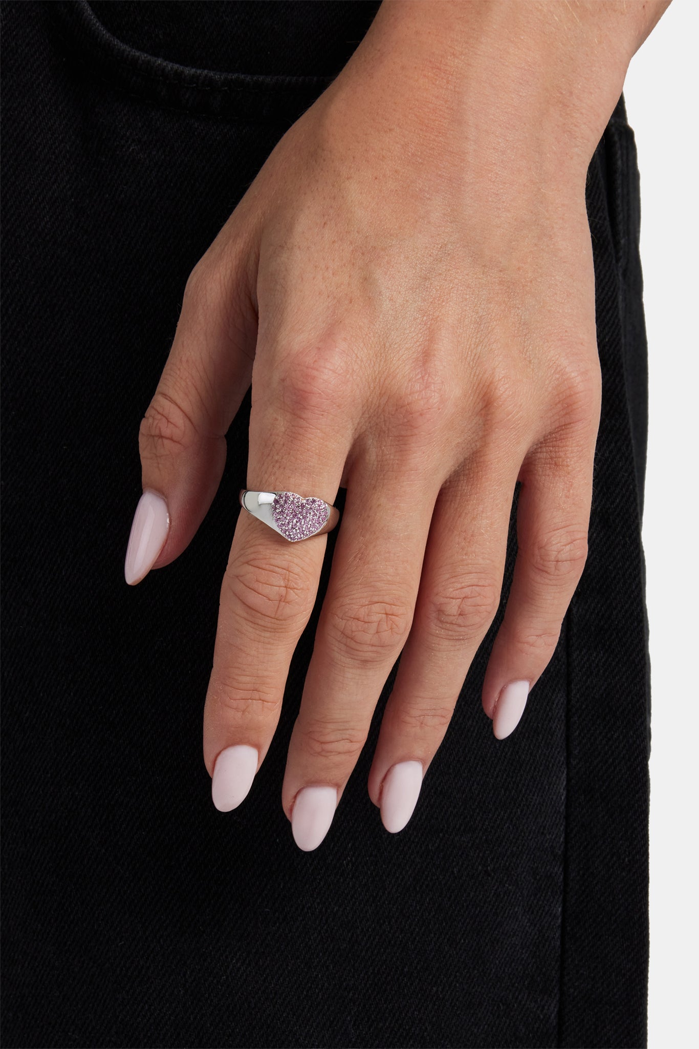 Iced Pink Heart Ring - 10mm